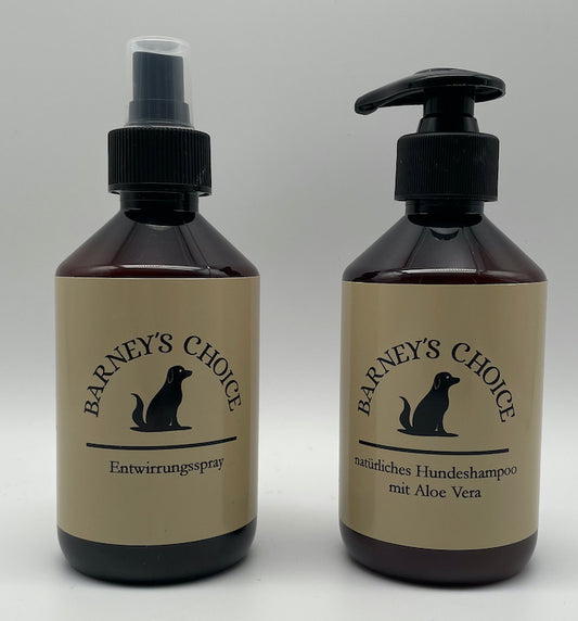 Paket Barney's Choice natürliches Hundeshampoo (56,00 €/Liter) + Entwirrungsspray (63,80 €/Liter)